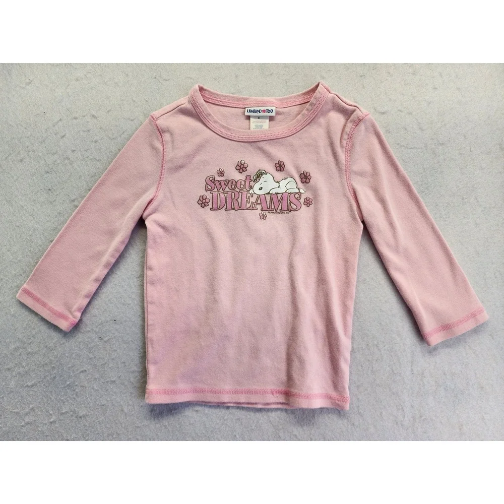 Limited Too Snoopy Peanuts Sweet Dreams Pajama Top Pink Size 8